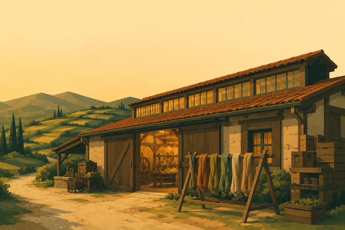 L'atelier d'Incognia, ses établis et ses machines sous une verrière.